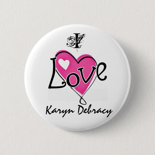 Badge Rond 5 Cm J'aime Karyn Debracy (Devant)