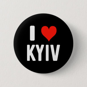 Badge Rond 5 Cm J'aime Kiev Ukraine - Amour - Voyage Vacances