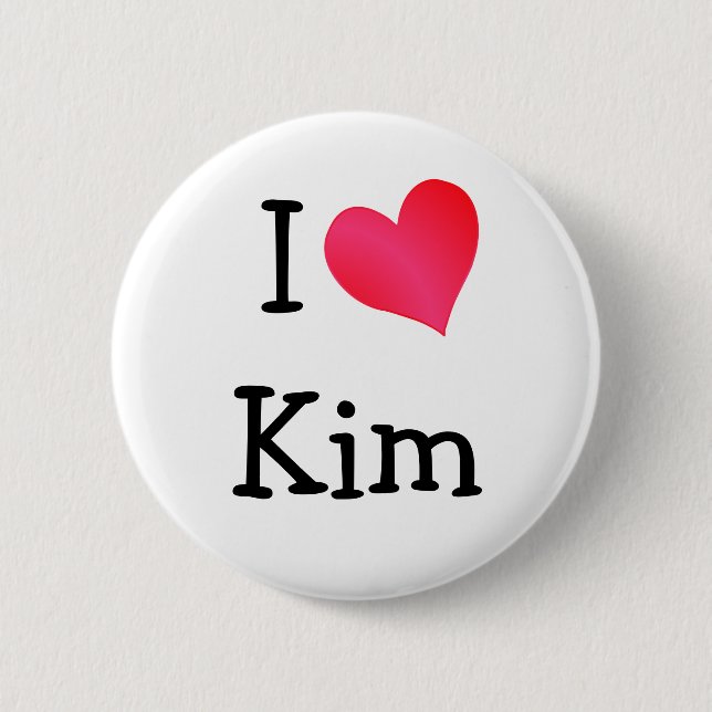 Badge Rond 5 Cm J'aime Kim (Devant)