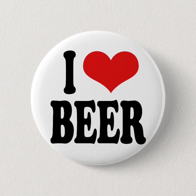 Badge Rond 5 Cm J'aime la bière (Devant)