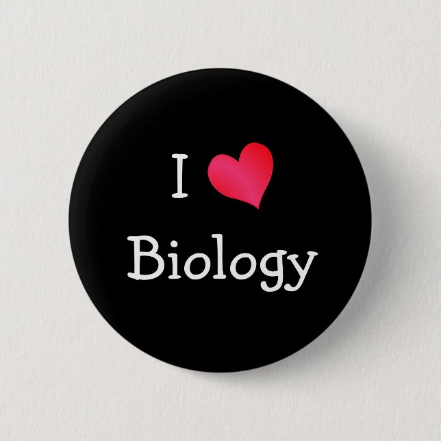 Badge Rond 5 Cm J'aime la biologie (Devant)