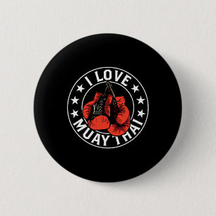 Badge Rond 5 Cm J'aime la boxe thaïlandaise arts martiaux boxeur p