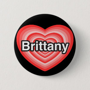 Badge Rond 5 Cm J'aime la Bretagne. Je t'aime la Bretagne. Coeur
