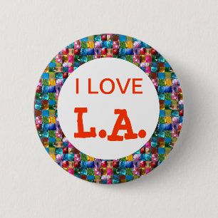 BADGE ROND 5 CM J'AIME LA CALIFORNIE