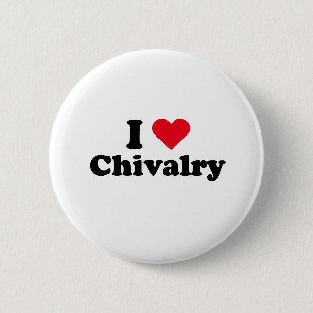 Badge Rond 5 Cm J'aime la chevalerie (Devant)