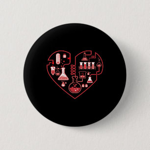 Badge Rond 5 Cm J'aime la chimie du cœur scientifique pour l'ensei