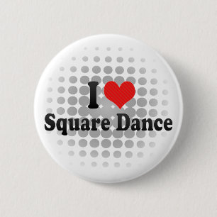 Badge Rond 5 Cm J'aime la danse carrée
