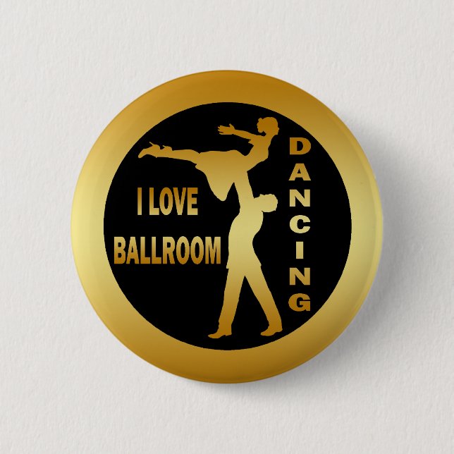 BADGE ROND 5 CM J'AIME LA DANSE DE SALON (Devant)