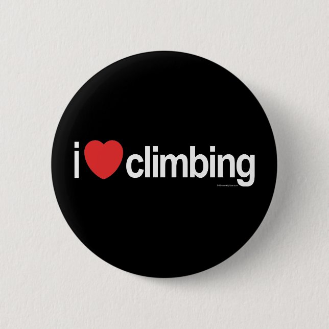 Badge Rond 5 Cm J'aime la Escalade (Devant)