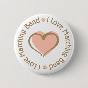 Badge Rond 5 Cm J'aime la fanfare de coeur - customisée