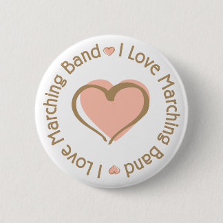 Badge Rond 5 Cm J'aime la fanfare de coeur - customisée