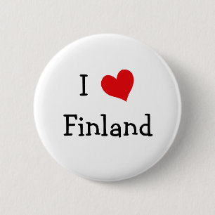 Badge Rond 5 Cm J'aime la Finlande
