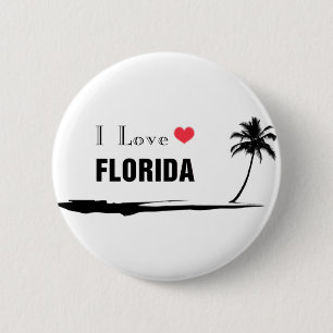 Badge Rond 5 Cm J'aime la Floride