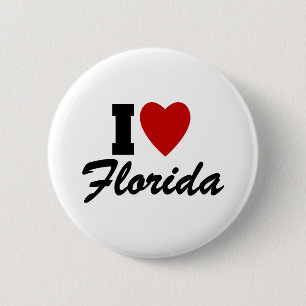 Badge Rond 5 Cm J'aime la Floride
