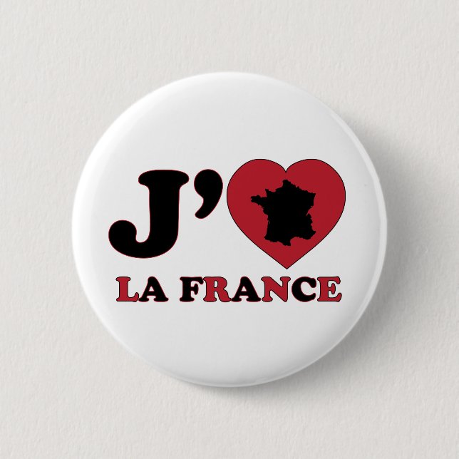 Badge Rond 5 Cm J'aime la France (Devant)