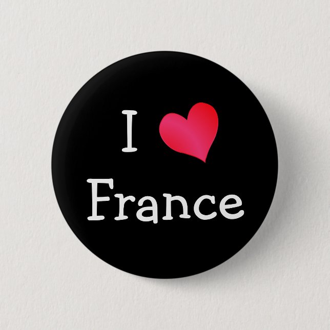 Badge Rond 5 Cm J'aime la France (Devant)
