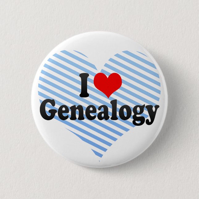 Badge Rond 5 Cm J'aime la généalogie (Devant)