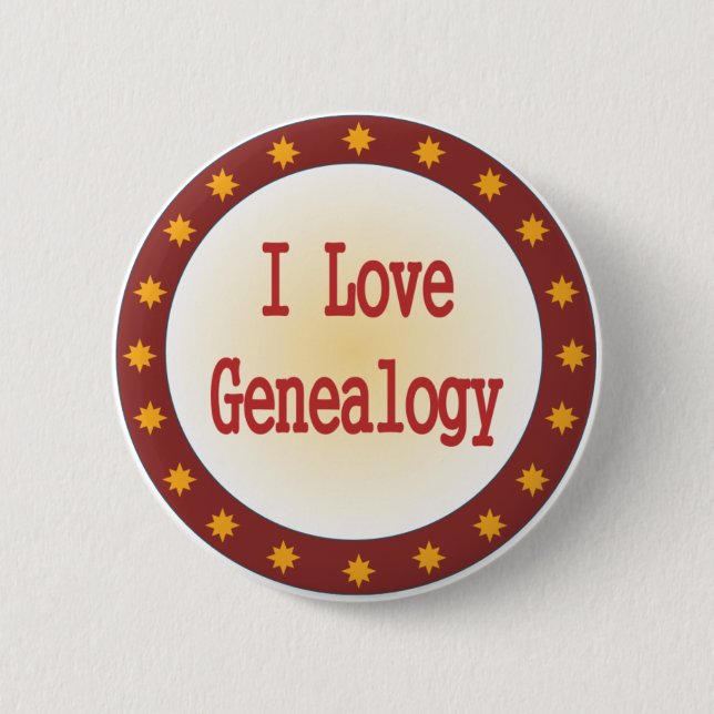 Badge Rond 5 Cm J'aime la généalogie (Devant)