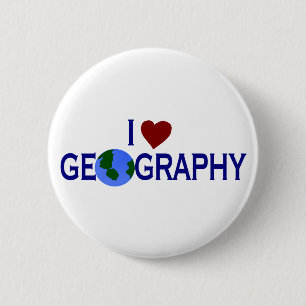Badge Rond 5 Cm J'aime la géographie