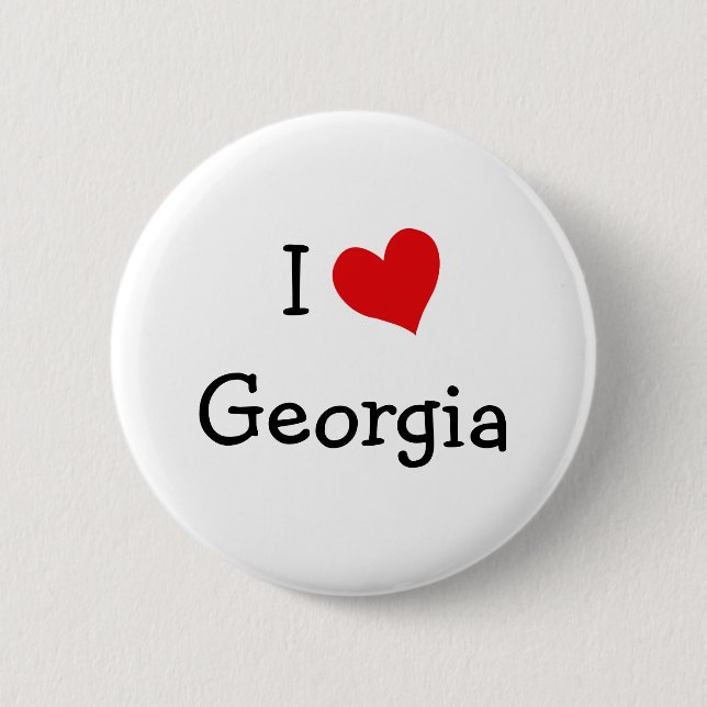 Badge Rond 5 Cm J'aime la Géorgie (Devant)