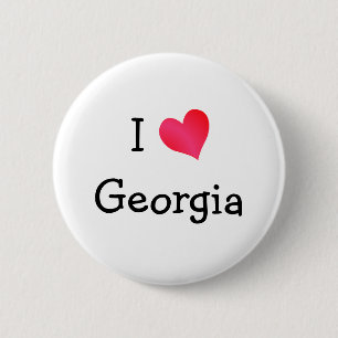 Badge Rond 5 Cm J'aime la Géorgie