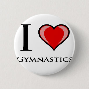 Badge Rond 5 Cm J'aime la gymnastique