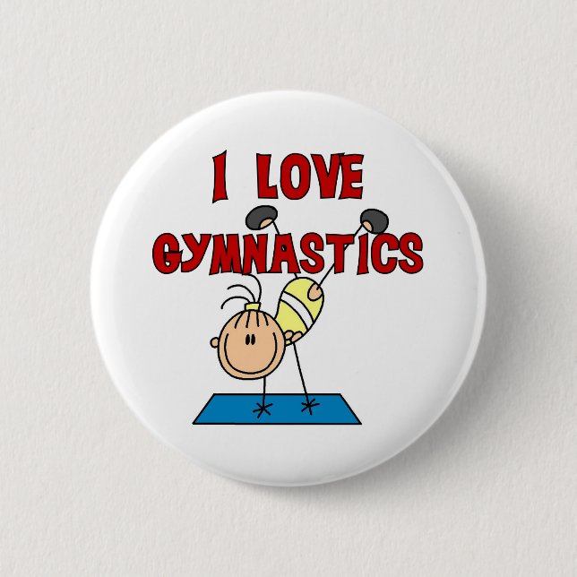 Badge Rond 5 Cm J'aime la gymnastique (Devant)