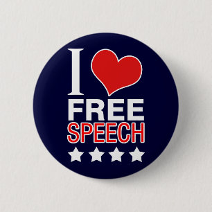 Badge Rond 5 Cm J'aime la liberté d'expression