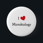 Badge Rond 5 Cm J'aime la microbiologie<br><div class="desc">Un design cardiaque "I Love" pour les professeurs de sciences du secondaire,  les professeurs de collège,  les biologistes,  les étudiants et tous ceux qui aiment les sciences biologiques.</div>