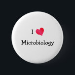Badge Rond 5 Cm J'aime la microbiologie<br><div class="desc">Un design cardiaque "I Love" pour les professeurs de sciences du secondaire,  les professeurs de collège,  les biologistes,  les étudiants et tous ceux qui aiment les sciences biologiques.</div>