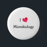 Badge Rond 5 Cm J'aime la microbiologie<br><div class="desc">Un design cardiaque "I Love" pour les professeurs de sciences du secondaire,  les professeurs de collège,  les biologistes,  les étudiants et tous ceux qui aiment les sciences biologiques.</div>
