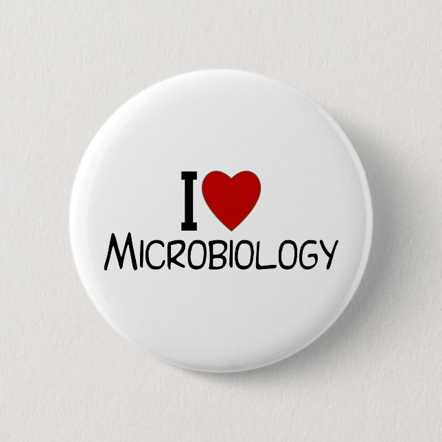 Badge Rond 5 Cm J'aime la microbiologie (Devant)