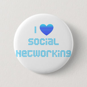 Badge Rond 5 Cm J'aime la mise en réseau sociale