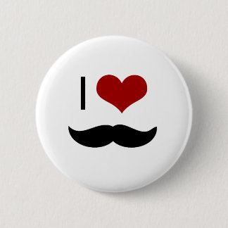 Badge Rond 5 Cm J'aime la moustache