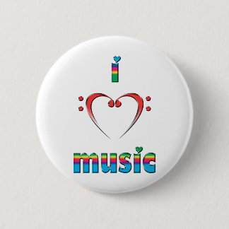 Badge Rond 5 Cm J'aime la musique