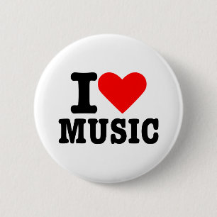 Badge Rond 5 Cm J'aime la musique