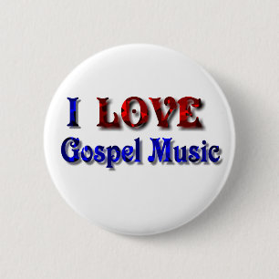 Badge Rond 5 Cm J'aime la musique Gospel - BOUTON