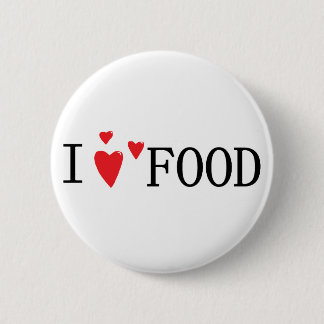 Badge Rond 5 Cm J'aime la nourriture
