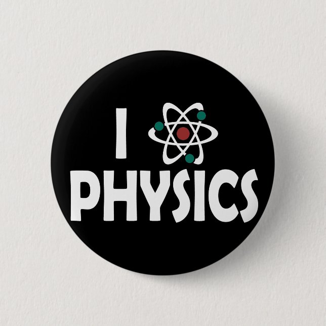 Badge Rond 5 Cm J'aime la physique (Devant)