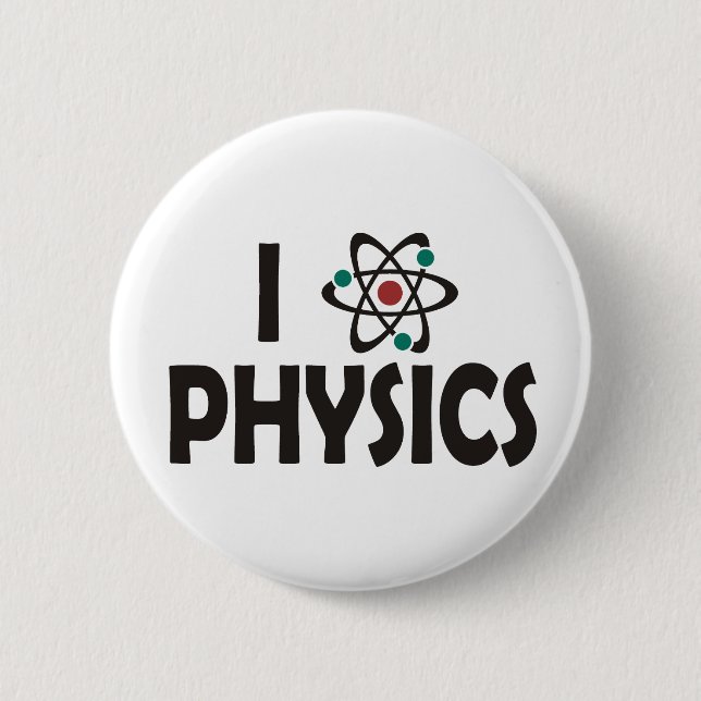 Badge Rond 5 Cm J'aime la physique (Devant)