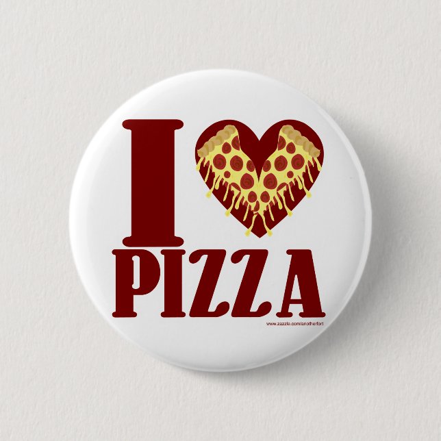 Badge Rond 5 Cm J'aime la pizza (Devant)