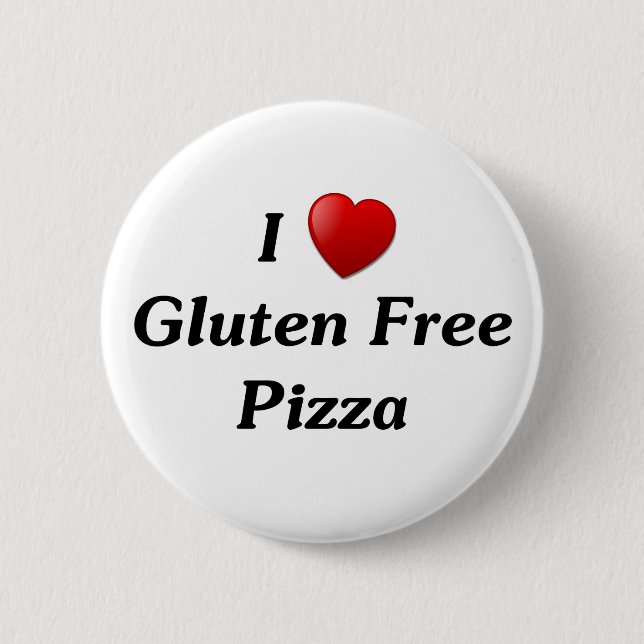 Badge Rond 5 Cm J'aime la pizza libre de gluten (Devant)