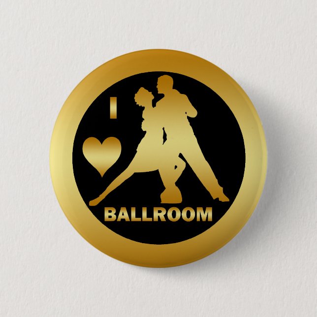 BADGE ROND 5 CM J'AIME LA SALLE DE BAL (Devant)