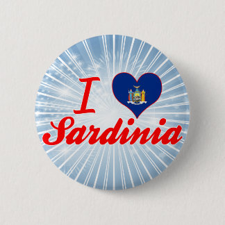 Badge Rond 5 Cm J'aime la Sardaigne, New York