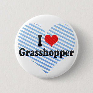 Badge Rond 5 Cm J'aime la sauterelle