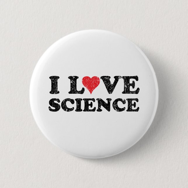 Badge Rond 5 Cm J'aime la science (Devant)