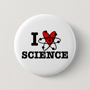 Badge Rond 5 Cm J'aime la science