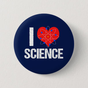 Badge Rond 5 Cm J'aime la science