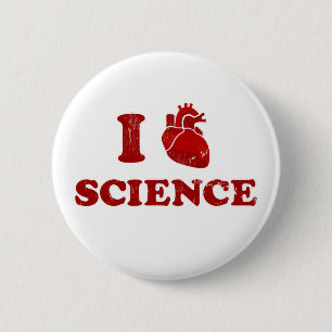 Badge Rond 5 Cm j'aime la science/anatomie de coeur de la