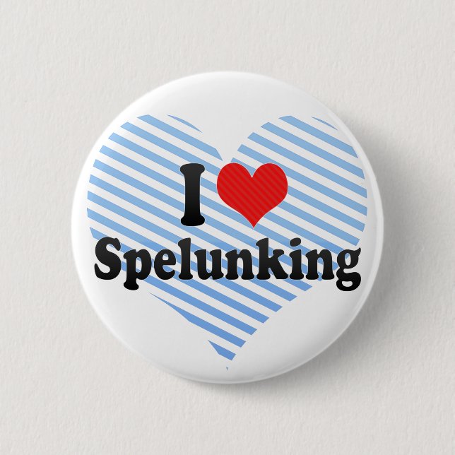 Badge Rond 5 Cm J'aime la spéléologie (Devant)